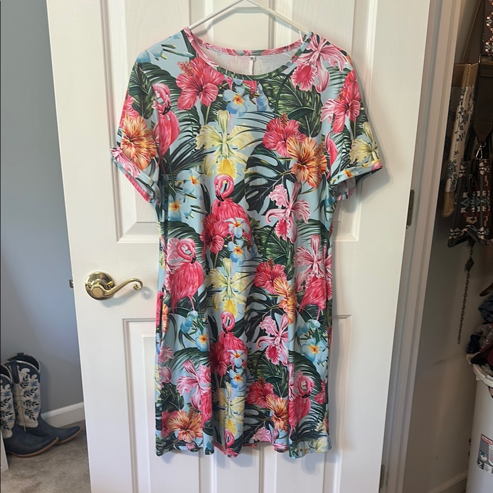 Tropical T-shirt Dress